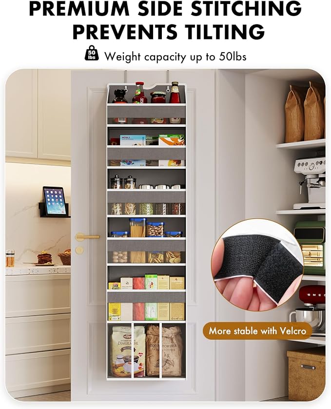 Over The Door Organizer Storage - 50lb Heavy Duty 6 Shelf Over Door Organizer - Image 5