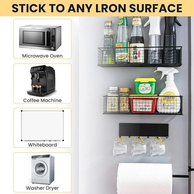 Magnetic Spice Rack for Refrigerator Magnetic Fridge Shelf for Kitchen Spice - Image 5