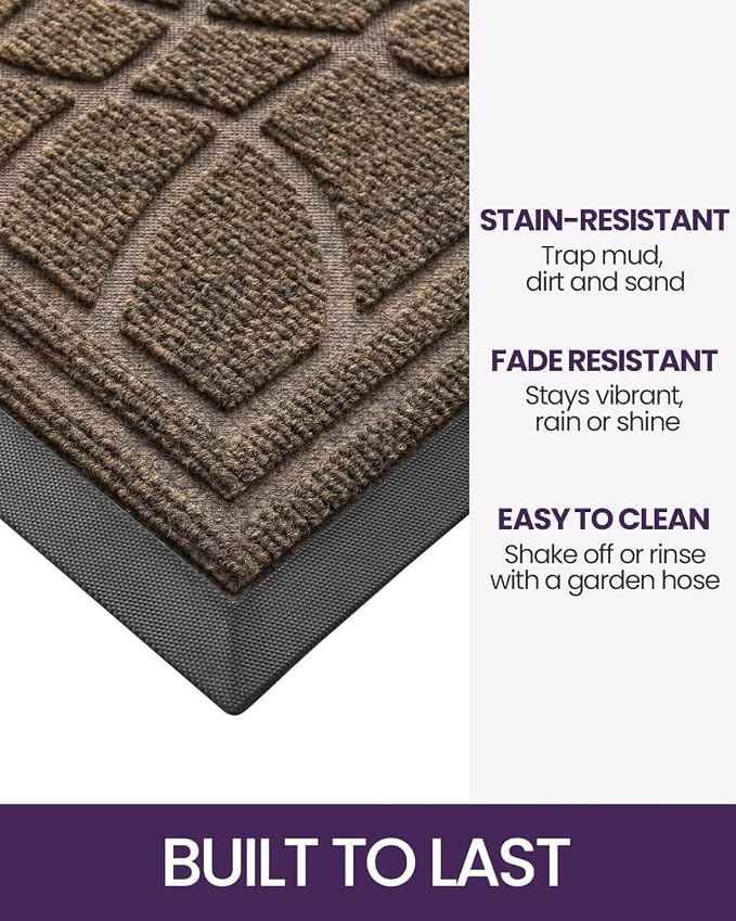 DEXI Front Door Mat Outside Entrance, Heavy Duty Non Slip Low Profile Doormat - Image 3