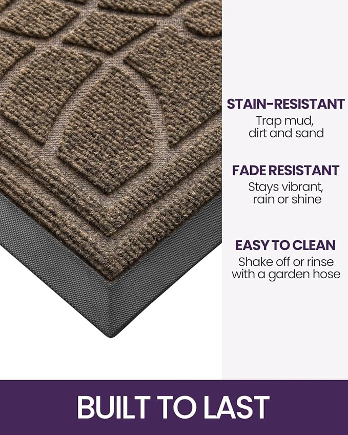 DEXI Front Door Mat Outside Entrance, Heavy Duty Non Slip Low Profile Doormat - Image 3