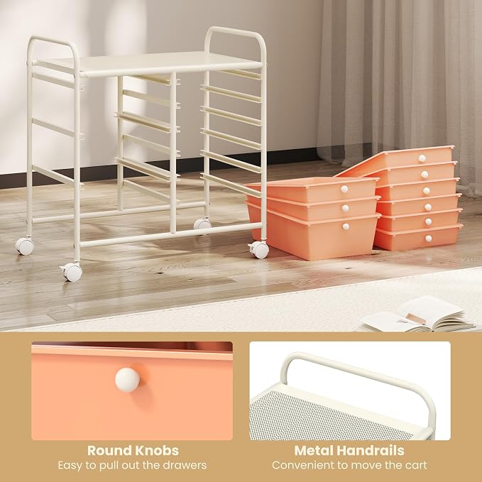 GOFLAME 9-Drawer Rolling Storage Cart, Mobile Utility Cart - Image 5