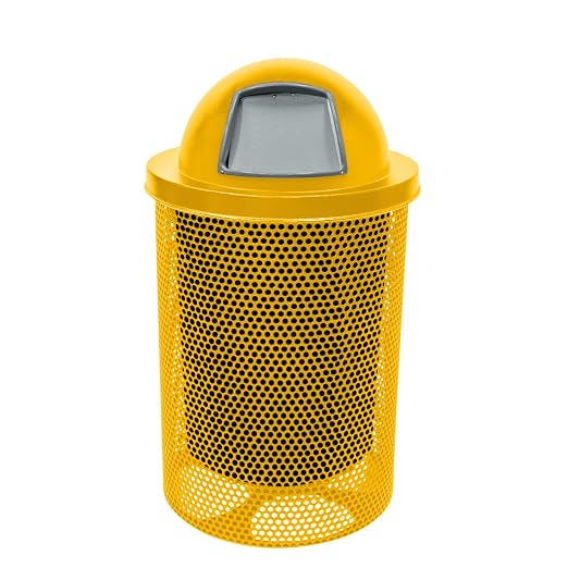 COATEDOUTDOORFURNITURE RDT-P-YEL Heavy Duty Round Trash Receptacle by CoatedOutdoorFurniture