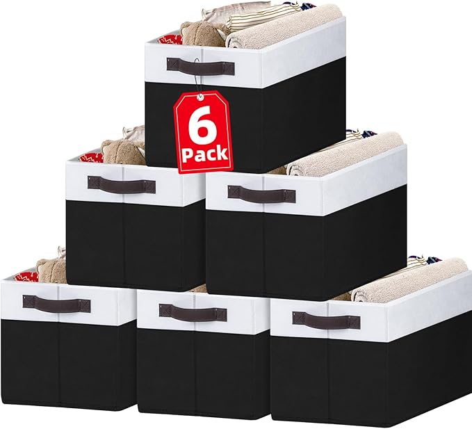 Criusia 6 Pack Closet Organizers and Storage Bins, Cute Dorm Room Essentials by Criusia