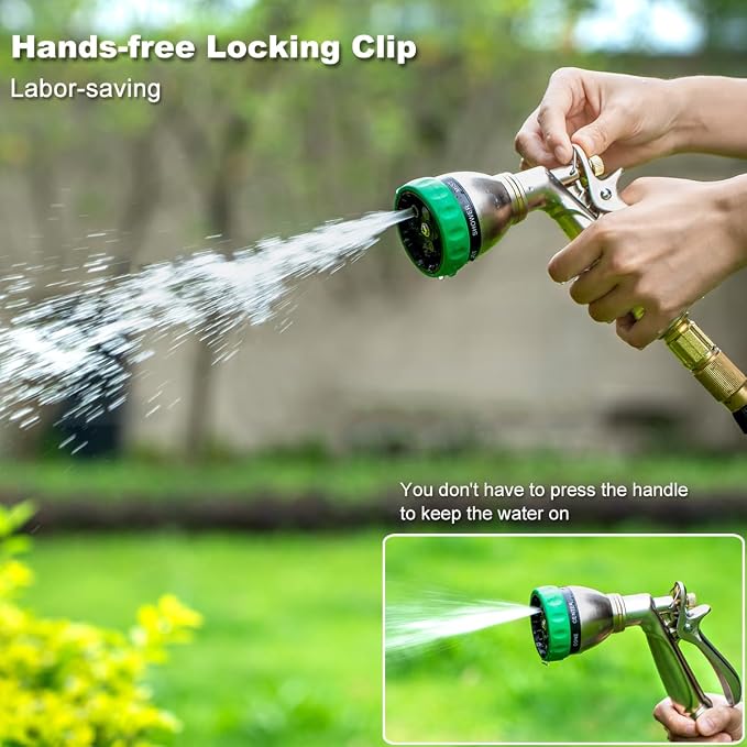 FANHAO Heavy Duty Garden Hose Nozzle, 100% Metal Water Hose Sprayer - Image 5