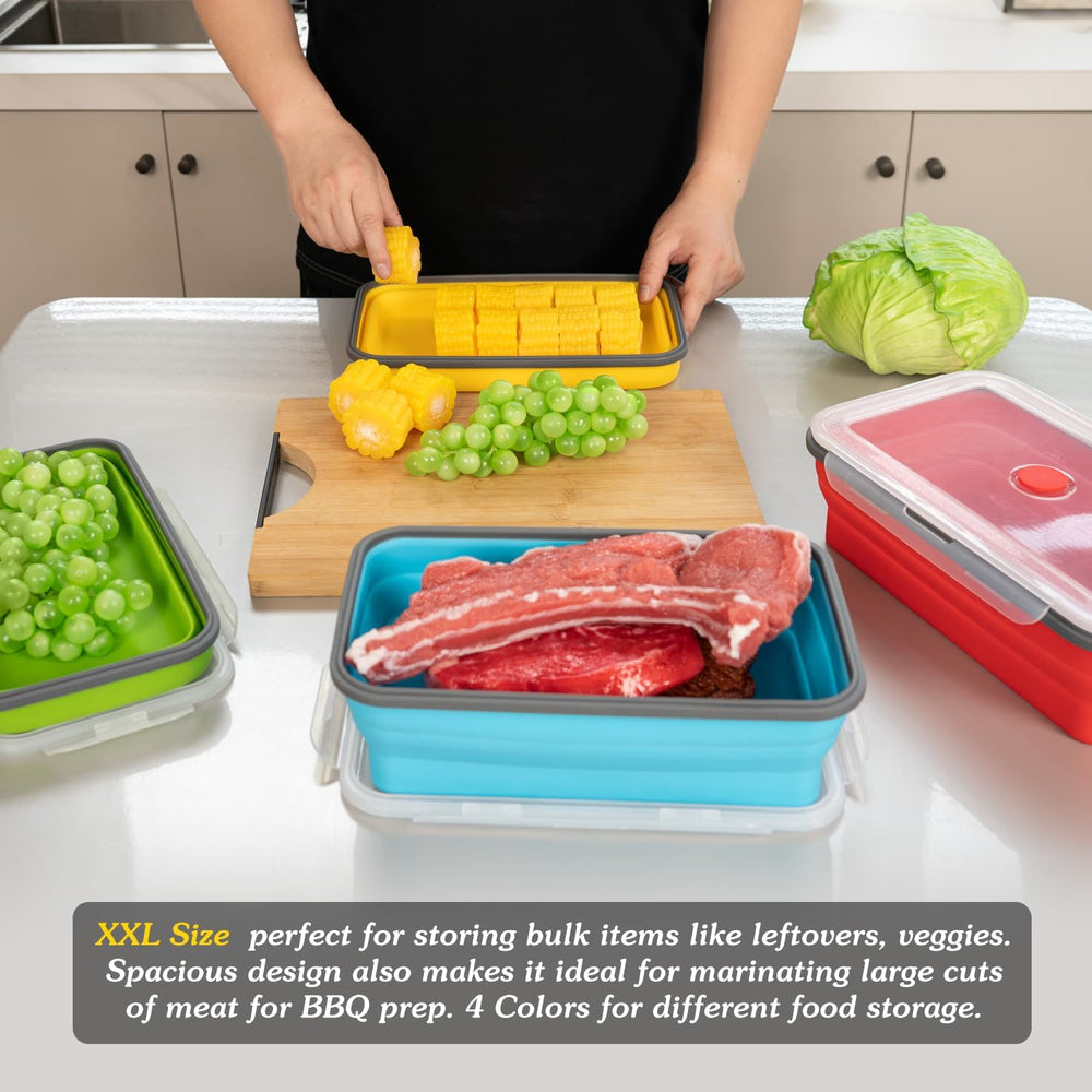 Extra Large Collapsible Food Storage Containers with Lid & Air Vent, 81 o...