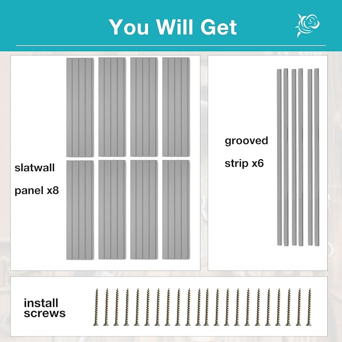 NeatiEase Slatwall Panel Wall Storage Systems, 4 x 8ft Slat Wall Paneling - Image 3