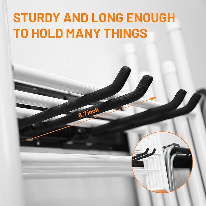 Wallmaster Garage Storage Organization Wall Mount, Garden Tool Rack Organizer