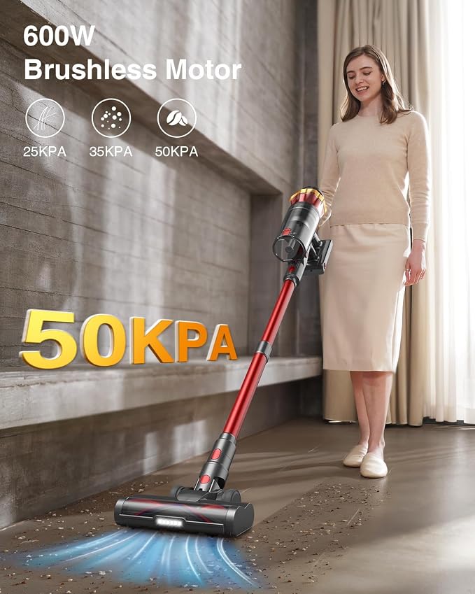Cordless Vacuum Cleaner, 600W/50KPa/70Mins Vacuum Cleaners - Image 2