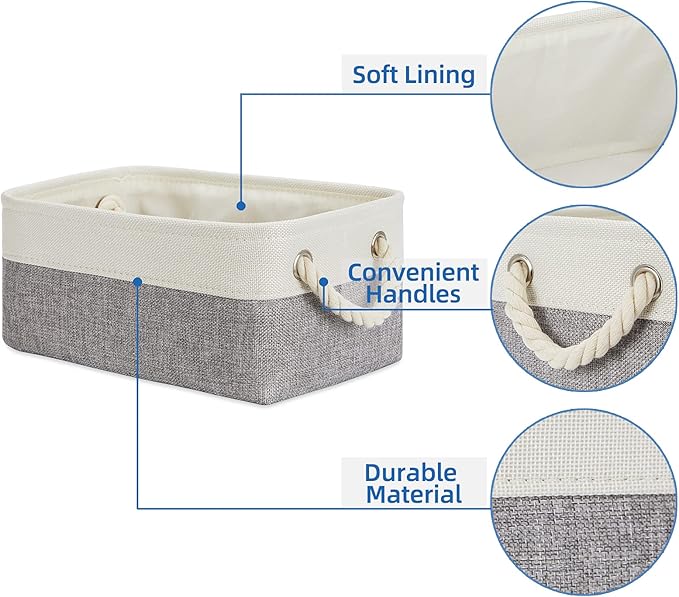Temary Small Storage Baskets for Organizing 6Pcs Small Storage Bins, Decorative - Image 3