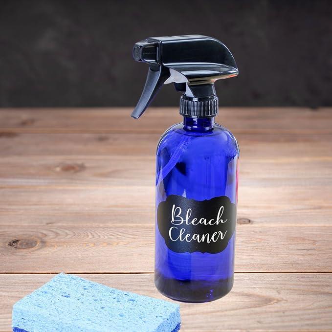 Cornucopia Brands 16oz Cobalt Blue PLASTIC Spray Bottles w/Heavy Duty Mist & - Image 2