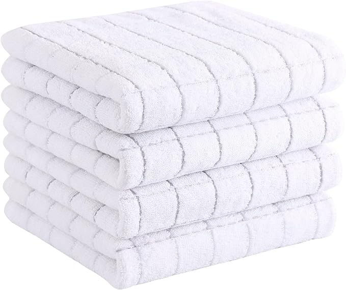 Homaxy 100% Cotton Terry Kitchen Towels, Checkered Designed, Soft and Super by Homaxy