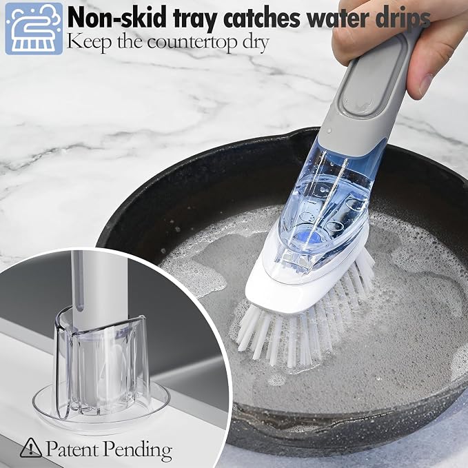Soap Dispensing Replacement Dish Brush Storage Set - Image 2