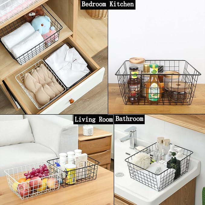 5 Pack Wire Storage Baskets, Premium Pantry Baskets - Image 3