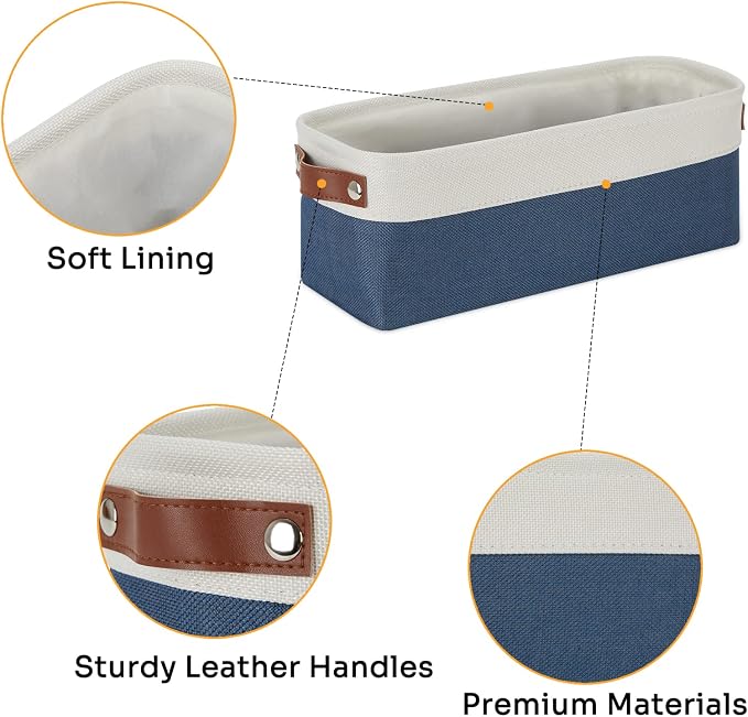 DULLEMELO Toilet Paper Baskets for Storage 15"x6"x5.5" Small Rectangular - Image 3
