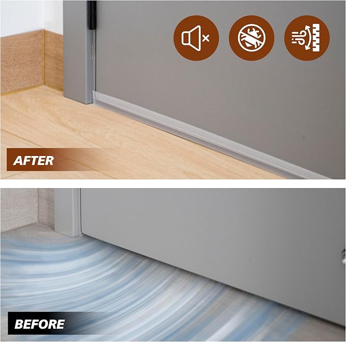 RECAPS 25mm 16.4 Feet Silicone Weather Stripping Door Seal, Transparent Under - Image 5