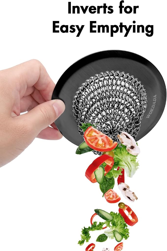 Sink Drain Strainer: Flexible Anti-Slip Chainlink, 304 Stainless Steel. - Image 4