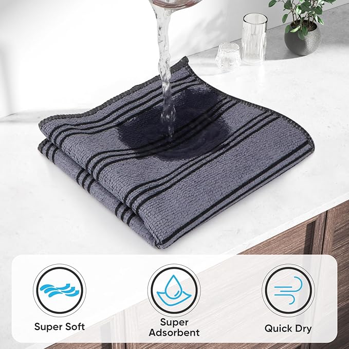 HOMEXCEL Microfiber Cleaning Cloth, Kitchen Towels 12 Pack, Lint Free, - Image 3