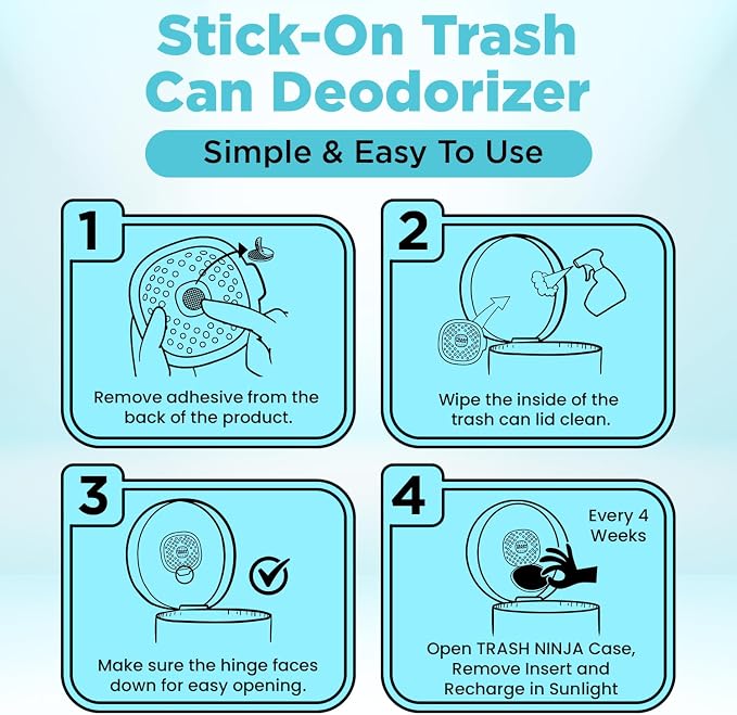 Trash Ninja Trash Can Deodorizer – Stick-On Air Freshener - Image 6