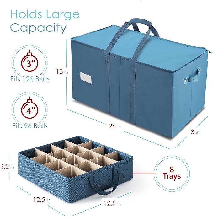 Hearth & Harbor Large Christmas Ornament Storage Box - Image 3