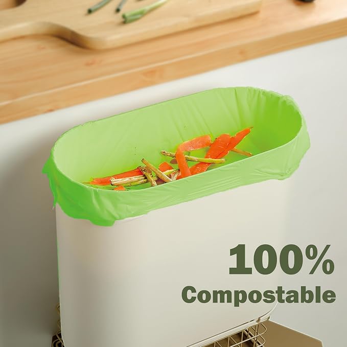 Compostable Trash Bags, 2.6 Gallon, 100% Compost Waste Bags - Image 2