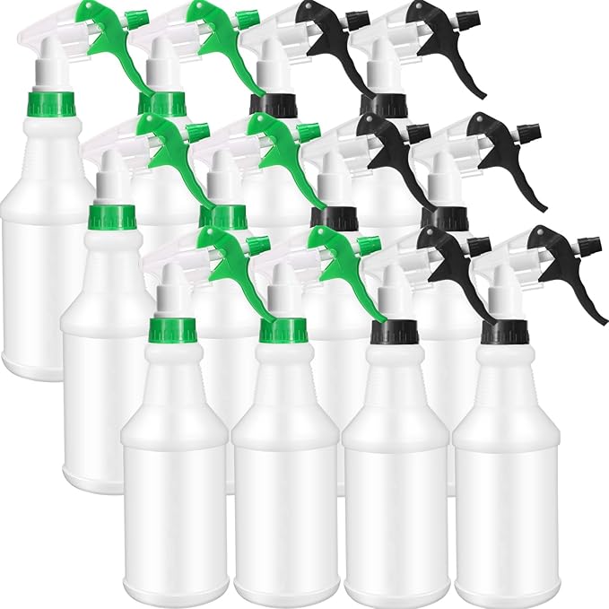 Eccliy 12 Pcs 16 Oz Plastic Spray Bottle, Adjustable Empty Reusable Sprayer by Eccliy
