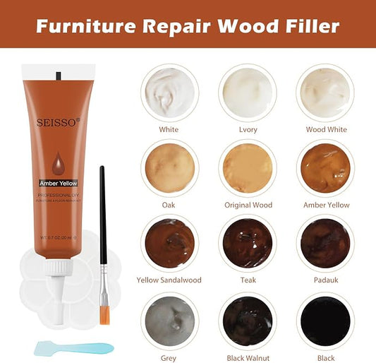 SEISSO Furniture Repair Kit, 12 Colors Wood Touch up Paint, Wood Stain - Image 2