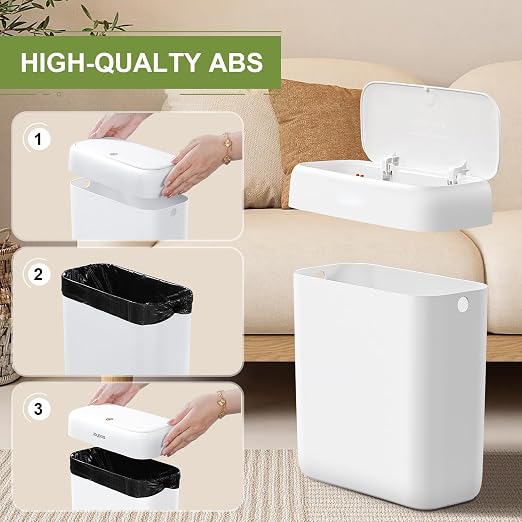 funest Trash Can with Lid, 3 Gallons/10.3 Qt Garbage Can with Press Top - Image 6