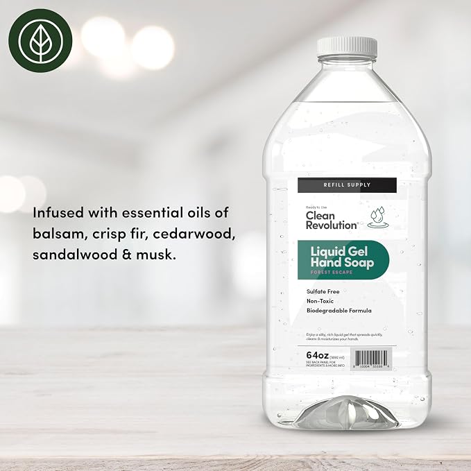Clean Revolution Liquid Gel Hand Soap, Silky Rich Liquid, Quick Lather - Image 2