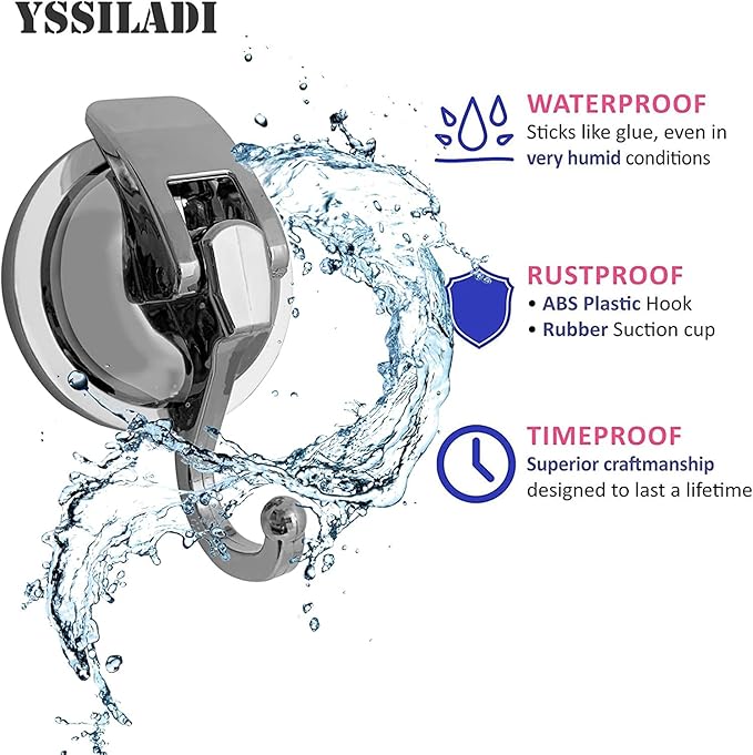 Heavy Duty Suction Cup Hooks for Shower, Bathroom Robe - Image 6
