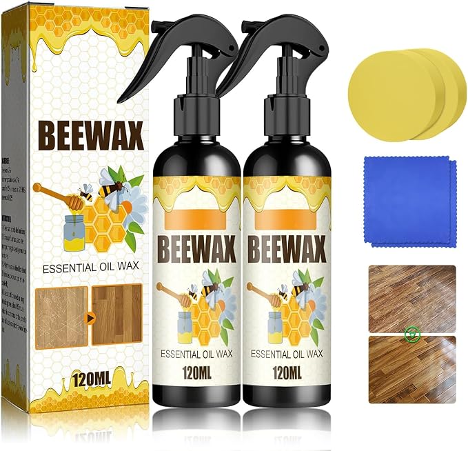 Natural Beeswax Spray Furniture Polish, Wood Cleaner, Wood Floor Polish by Unknown