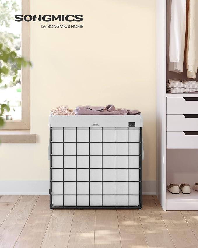 SONGMICS Laundry Hamper, 29 Gal. Laundry Basket, Collapsible Clothes Hamper - Image 2