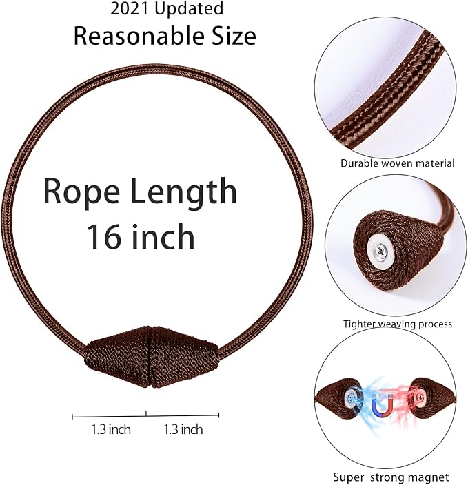 2 PCS Magnetic Curtain Tiebacks, European Style Convenient Drape Tie Backs - Image 7