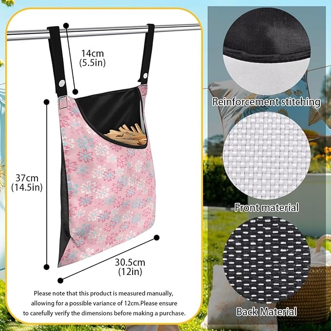 Clothes Pin Hanging Bag, Clothes Pins Bag Holder Outdoor 4.Stylish Clothespin - Image 6