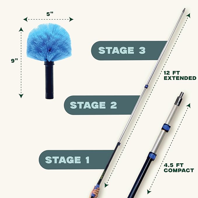 EVERSPROUT Twist-On Cobweb Duster | Indoor & Outdoor use Brush Attachment | - Image 6