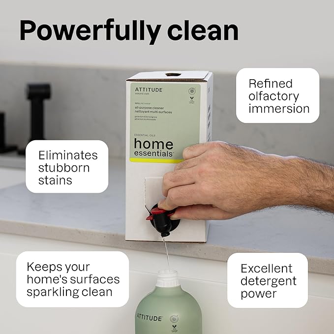ATTITUDE All-Purpose Cleaner Spray, Natural Origin Ingredients, EWG Verified - Image 3