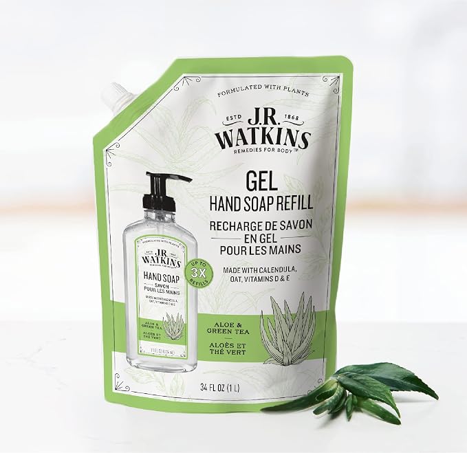 J.R. Watkins Hand Soap Refill, Aloe and Green Tea 34 fl Ounce - Image 6