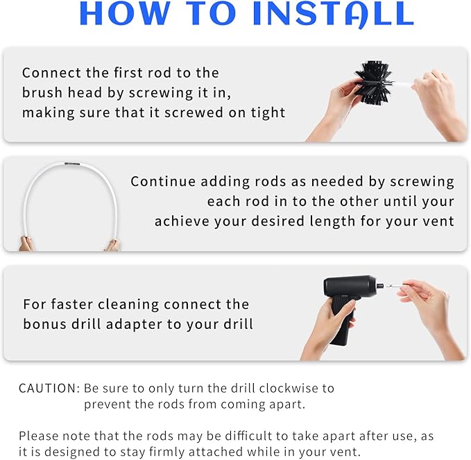 HOKLNUSE Dryer Vent Cleaner Kit Chimney Sweep Cleaning Tools Pellet Stove - Image 5