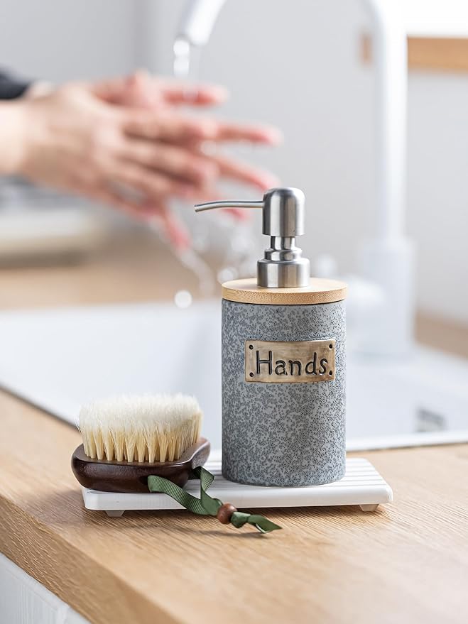 Hand and Dish Soap Dispenser Set, Ceramic Kitchen Soap Dispenser - Image 9