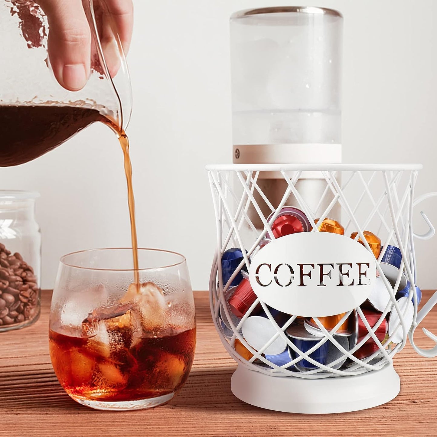 ANASTA K Cup Organizer Kpod Coffee Pods Holder Coffee Capsule Holder, K Cup Holders for Counter, Coffee Pod Storage Coffee Station Organizer, Kpod Container (White)