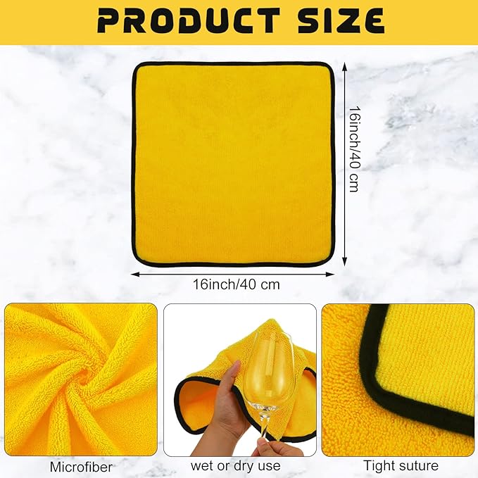 Tallew 40 Pcs Microfiber Towels 16 Inch x 16 Inch Microfiber Cloth Car Drying - Image 2