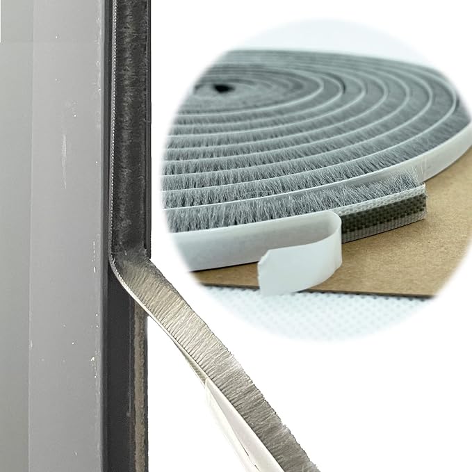 Door Sealer Weather Stripping for Sliding Window Frame Seal Strip, Pile Brush by Zhilokdor