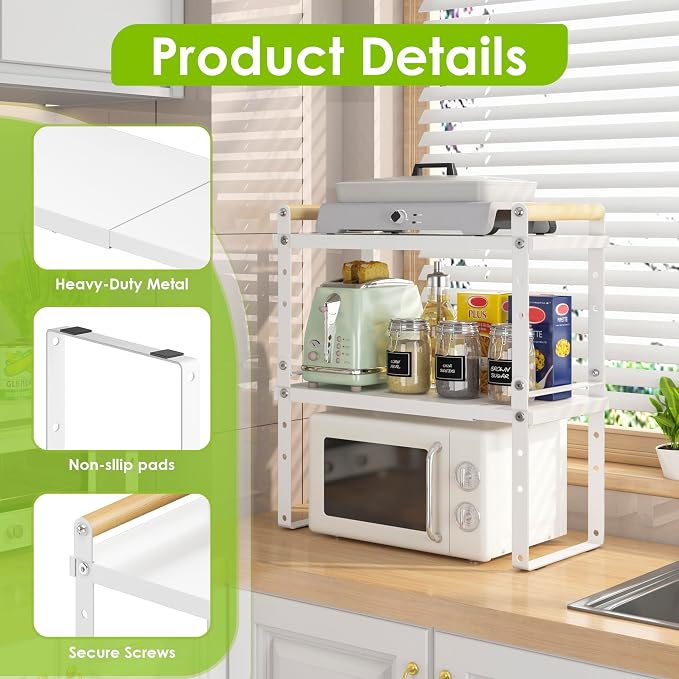 DOLALIKE Expandable kitchen Countertop Organizer, Stackable Cabinet Shelf - Image 7