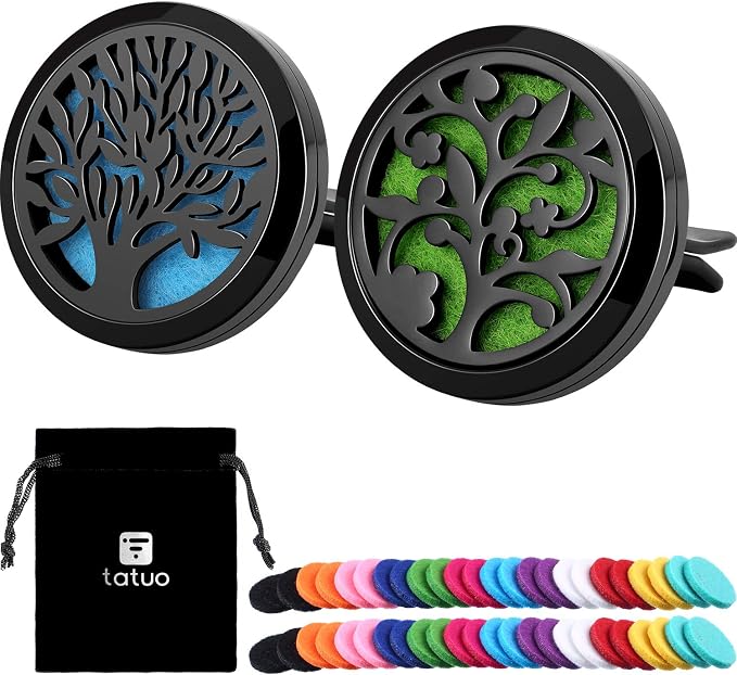 2 Pieces 316L Stainless Steel Car Aromatherapy Essential Oil Diffuser Air by Tatuo