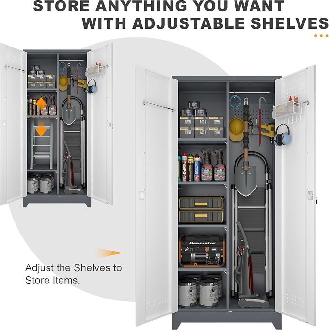 Broom Storage Cabinet, Metal Cabinet - Image 6