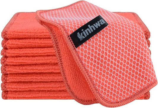 KinHwa Kitchen Washcloths for Dishes Absorbent Microfiber Dish Cloths Quick Dry by KinHwa
