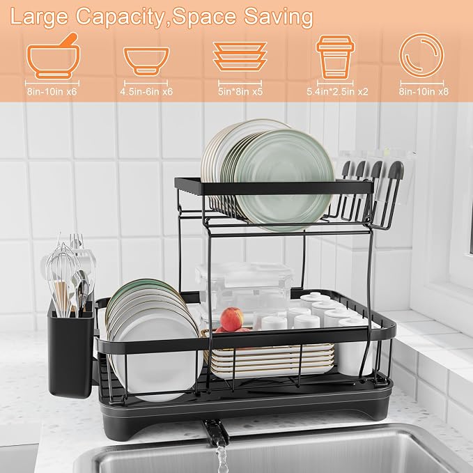 Dish Drying Rack Two-Tier Drying Rack - Image 9