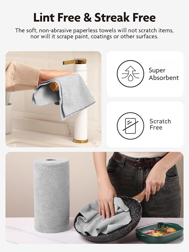 Fantasticlean Microfiber Cleaning Cloth Roll -40 Pack, Tear Away Microfiber - Image 5