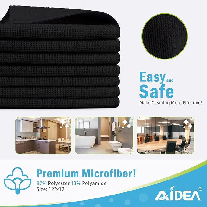 AIDEA Microfiber Cleaning Cloth 100PK, Soft Microfiber Towels - Image 2