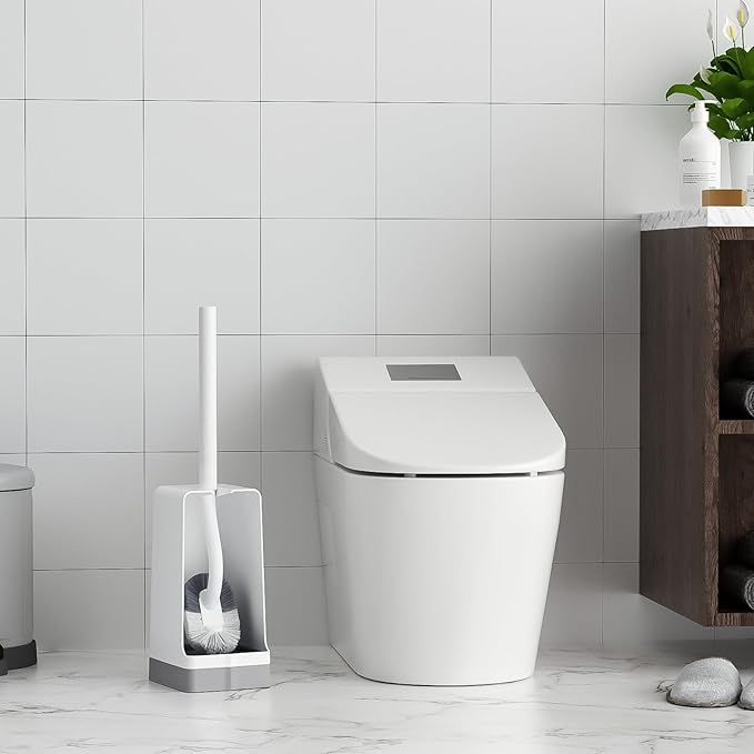 Marbarsse Bathroom Toilet Bowl Brush and Holder, Curved Design Dismount Toilet - Image 7