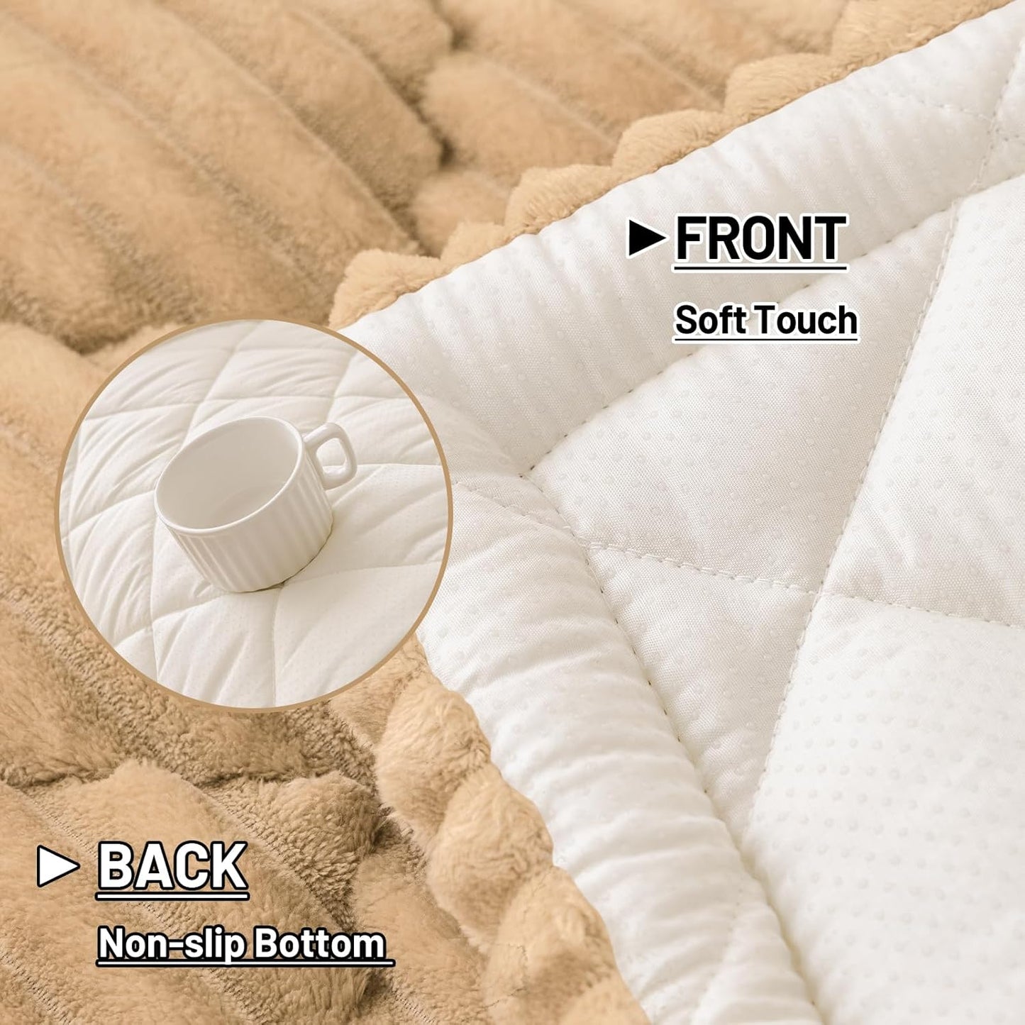 Smiry Couch Cover for Dogs Washable, Non Slip Fuzzy Pet Sofa Protector, Soft Thick Furniture Cover for Sofa, Loveseat and Sectional, Scratch & Pet Hair Resistant (Camel, 27.6" x 59")